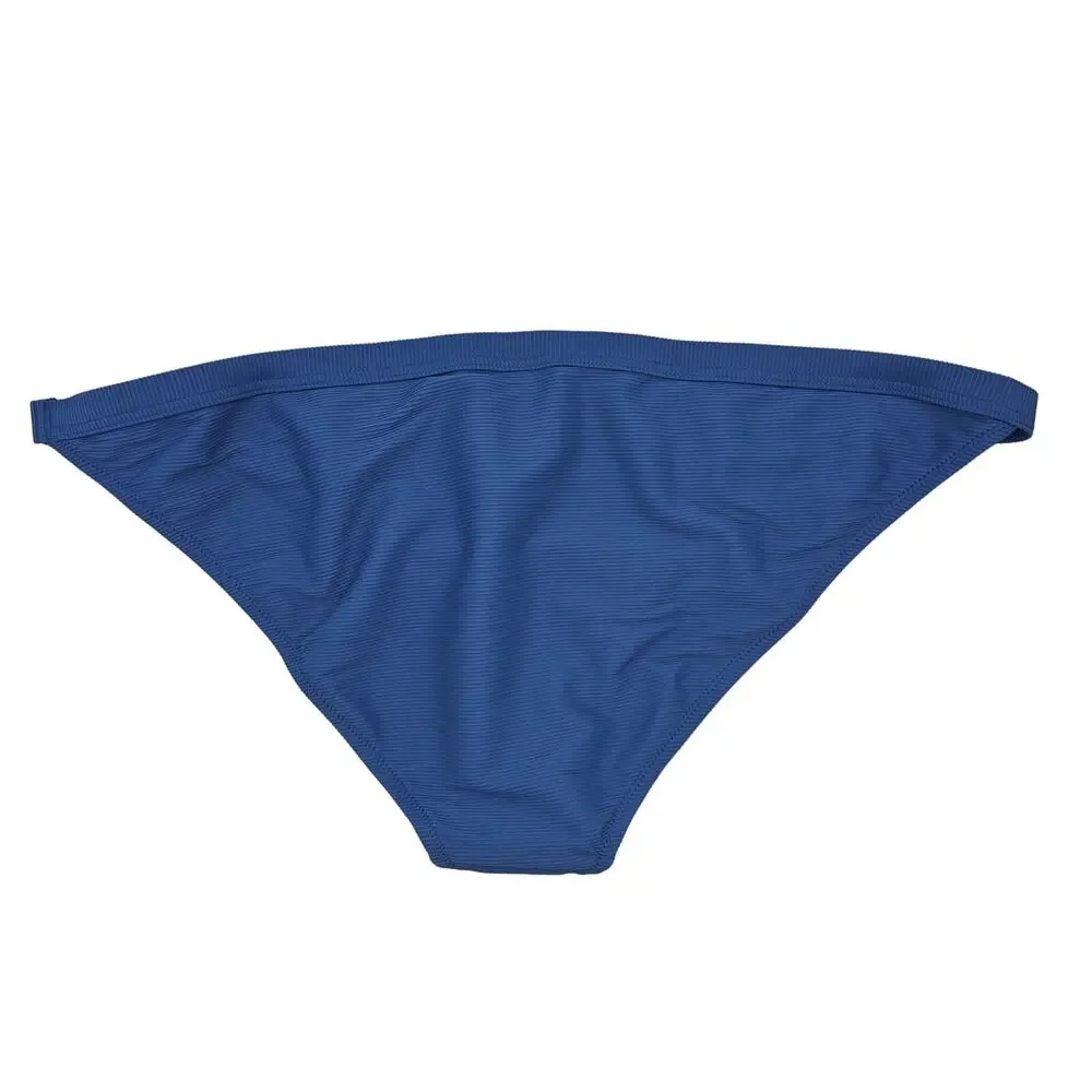 J. Crew Woman size XXL Ribbed Trim Hipster Full Coverage Bikini Bottoms Blue NEW